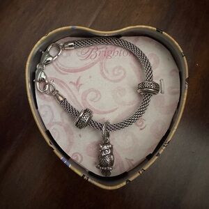 Brighton Link Charm Bracelet includes owl charm. Charm Bracelet with Owl 8inches